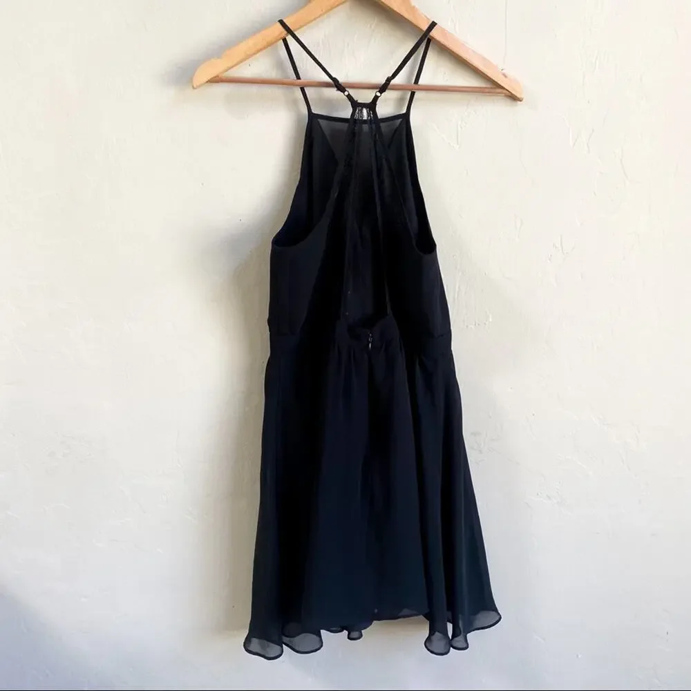 BCBGeneration Black‎ Lace Halter Chiffon Mini Dress
